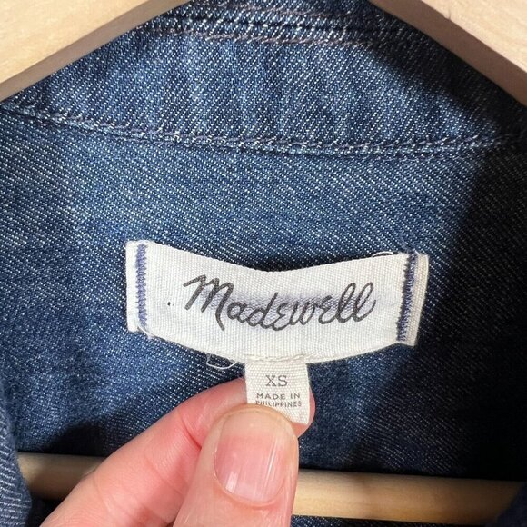 Madewell Coveral Jumpsuit Size XS Linen Blend Zip Front Wide Leg Blue - Picture 3 of 13